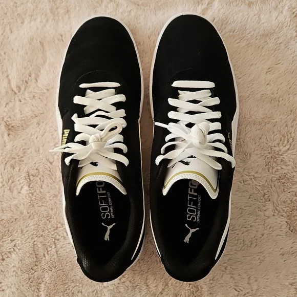 BN Puma Men's Black and White Suede and Synthetic Sneakers. Size 11 - Picture 4 of 6
